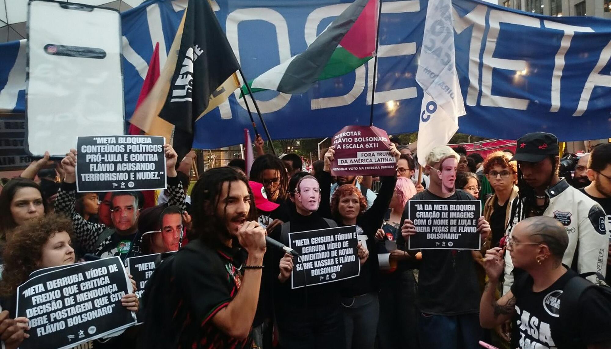 Manifestación tecno oligarcas Brasil - 2