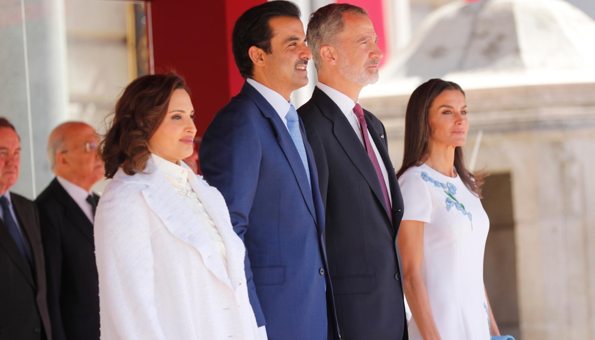 Recibimiento de Felipe VI al emir de Qatar