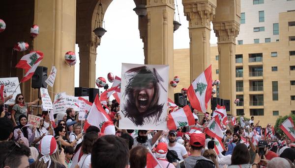 Protestas en Beirut enero 2020