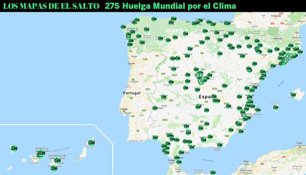mapa huelga clima España