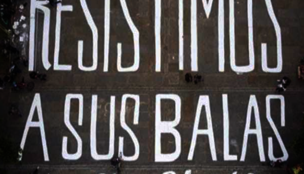Resistimos a sus balas. Paro 21S. Colombia
