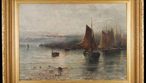 El cuadro de Jeanna Bauck ‘Shipping of the coast’, tal como se vendió en 2014, con la firma de la pintora