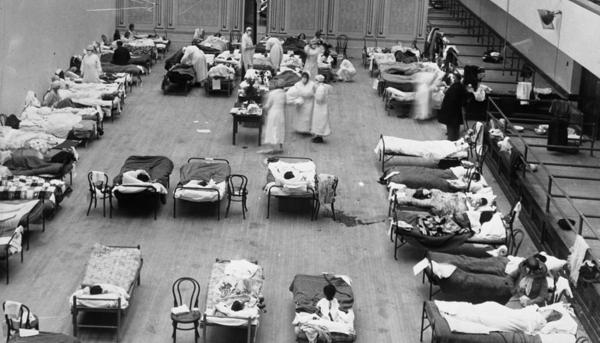 Hospital habilitado con motivo de la pandemia gripal de 1918