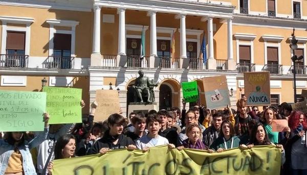 Huelga estudiantil clima Badajoz