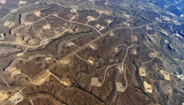 Campos de fracking en Estados Unidos.