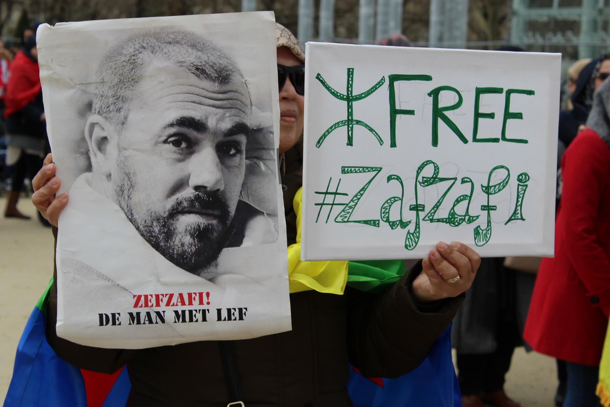 Libertad para Nasser Zefzafi, durante la manifestación