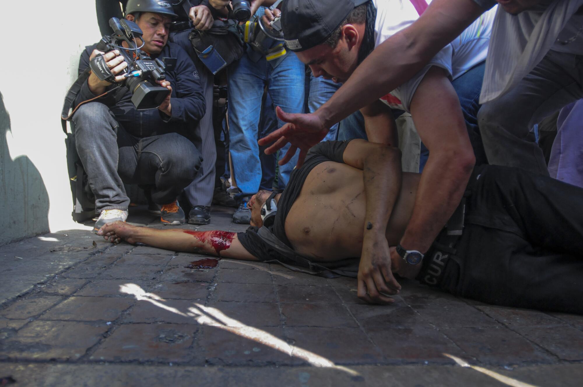 Manifestante herido