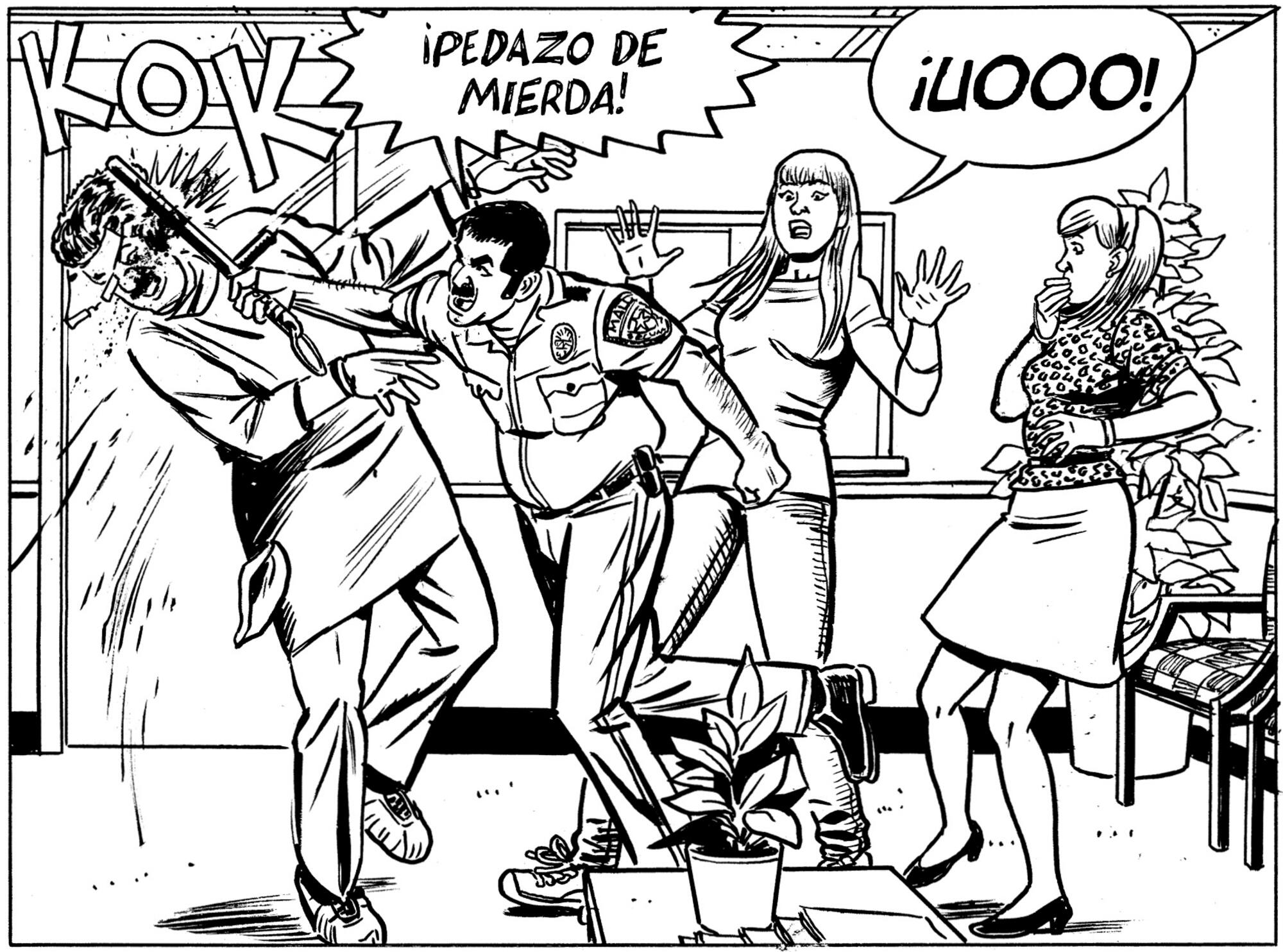 Viñeta del cómic ‘Balas perdidas’, de David Lapham