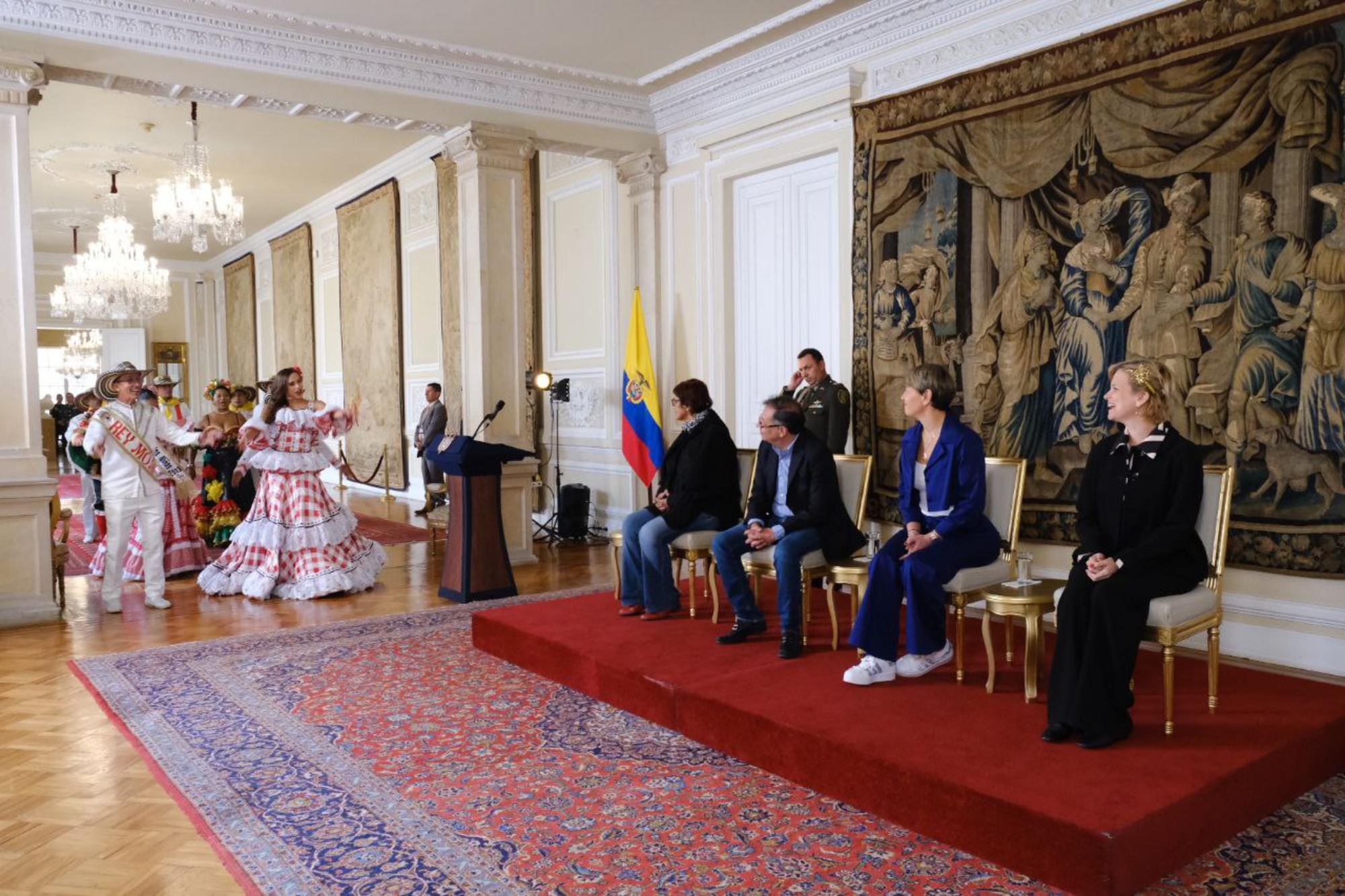 El presidente de Colombia Gustavo Petro en una recepción en el Palacio de Nariño.