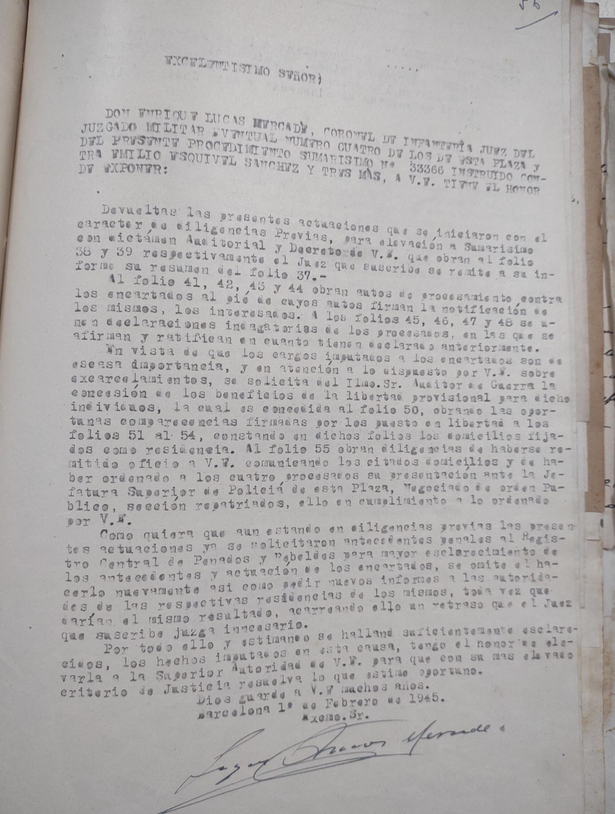 Documento judicial Barcelona Emilio Esquivel