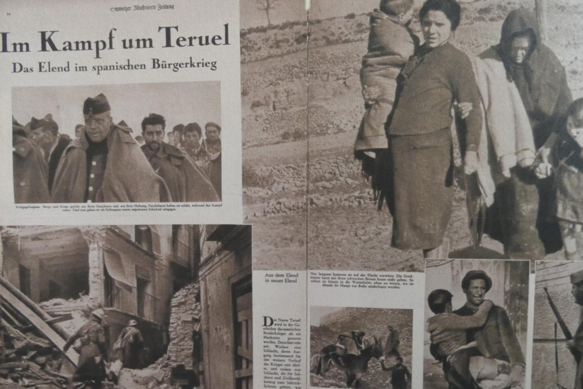 Pieza de un periódico alemán sobre la batalla de Teruel