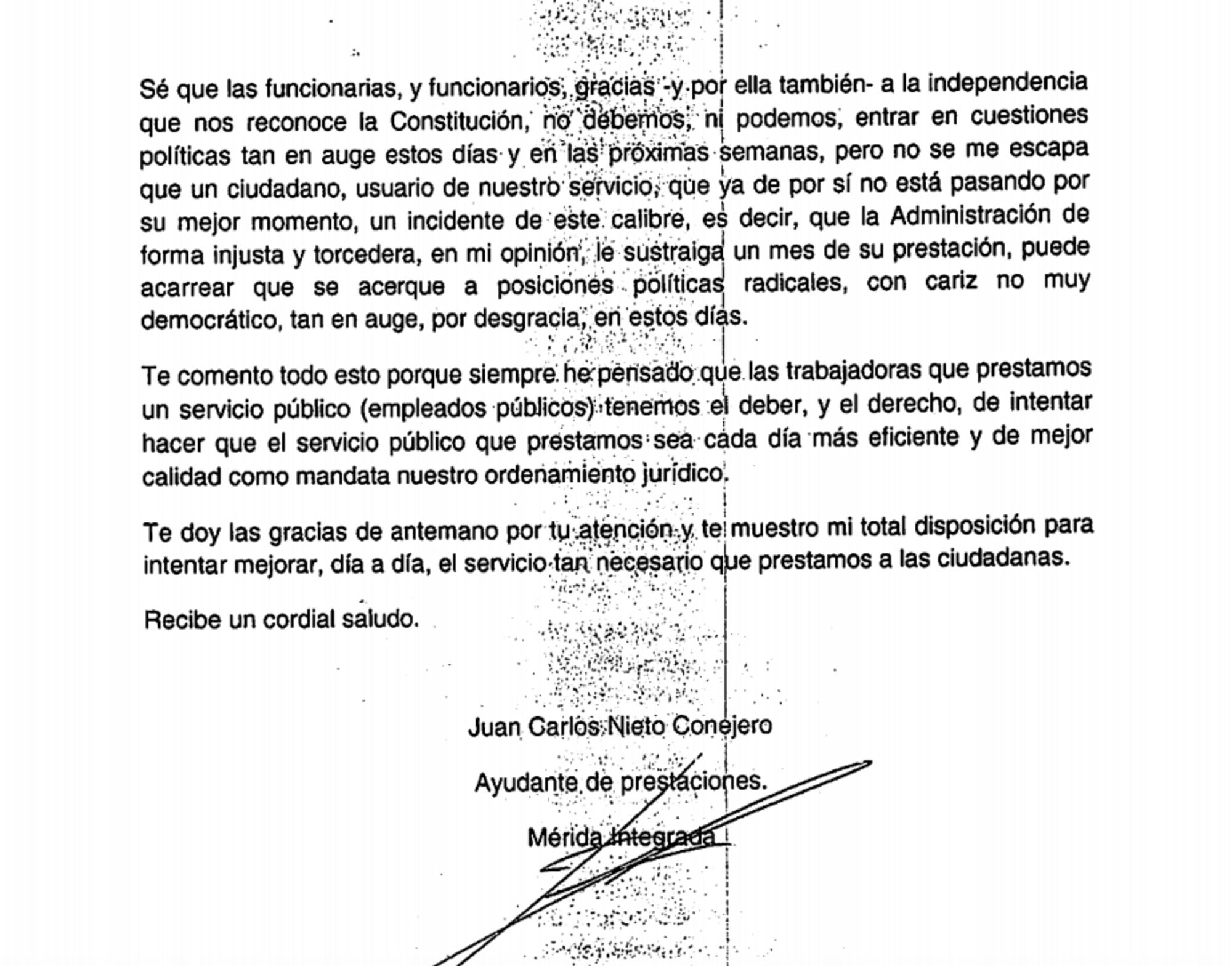 Carta parados Extremadura