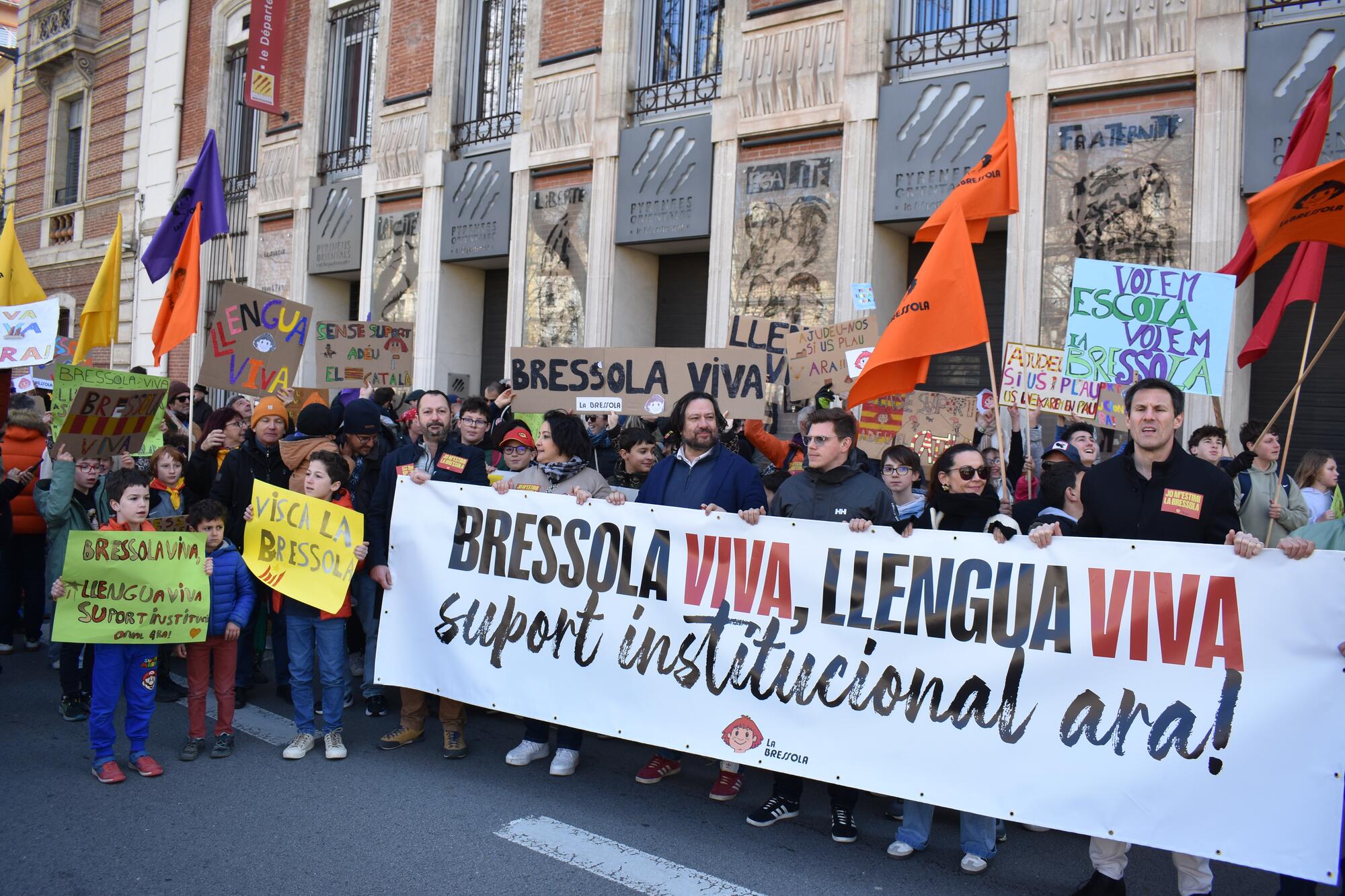 Manifestació en suport de la Bressola del 15 de març de 2025 a Perpinyà. AUTOR: LA BRESSOLA
