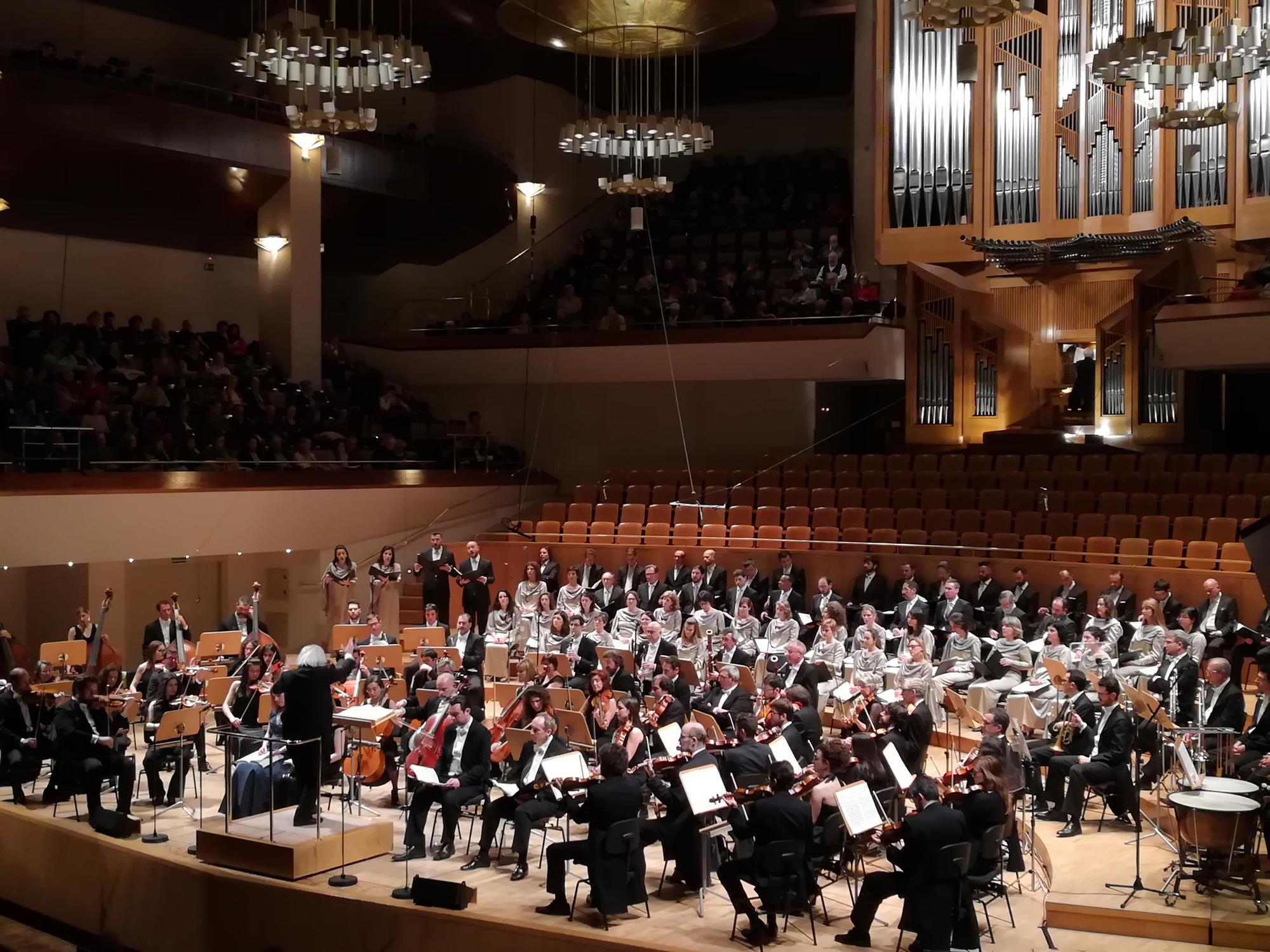 Concierto de la Orquesta y Coro Nacionales de España en la Sala Sinfónica del Auditorio Nacional de Música.Madrid, febrero 2018