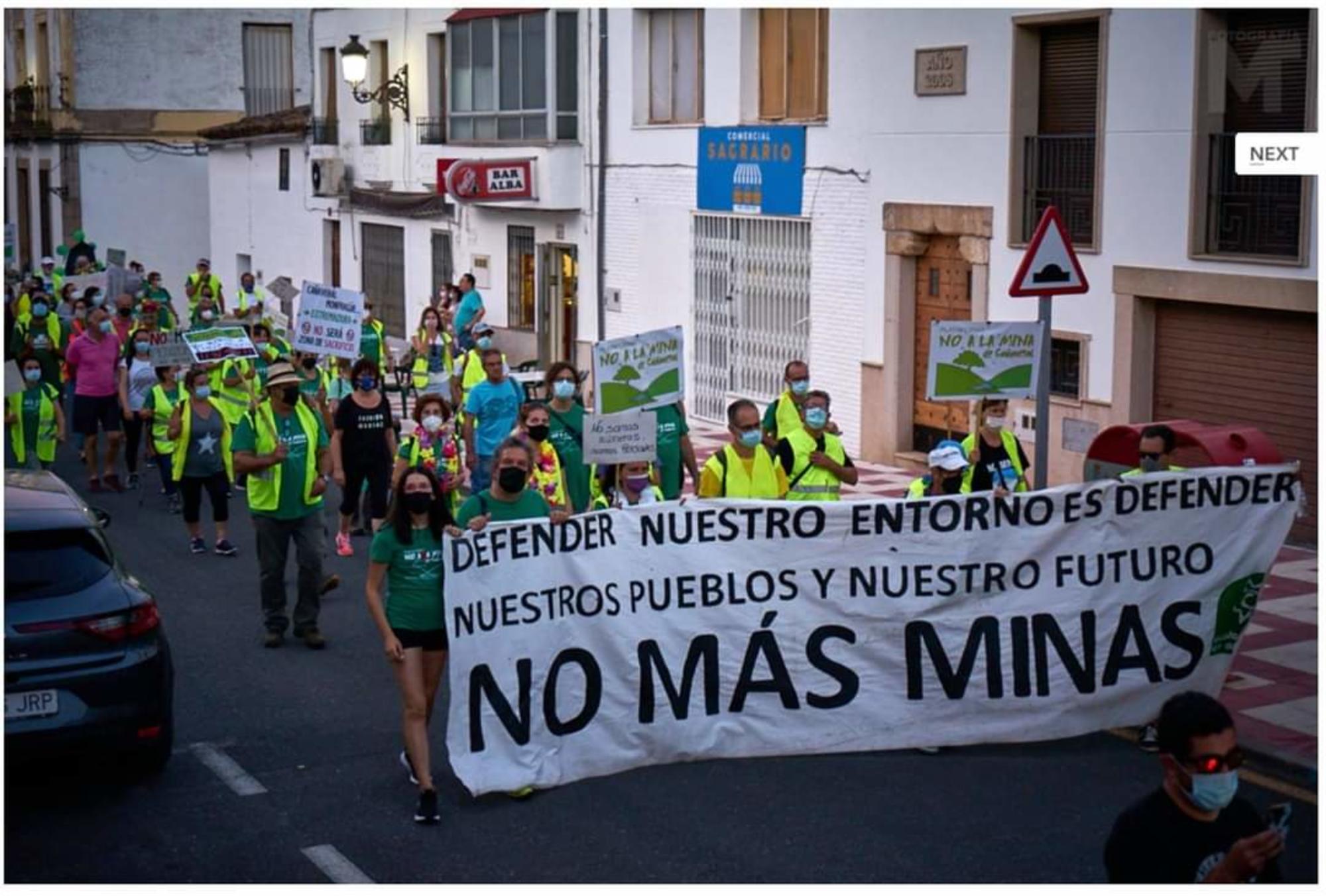 Manifestación No a la mina en Cañaveral