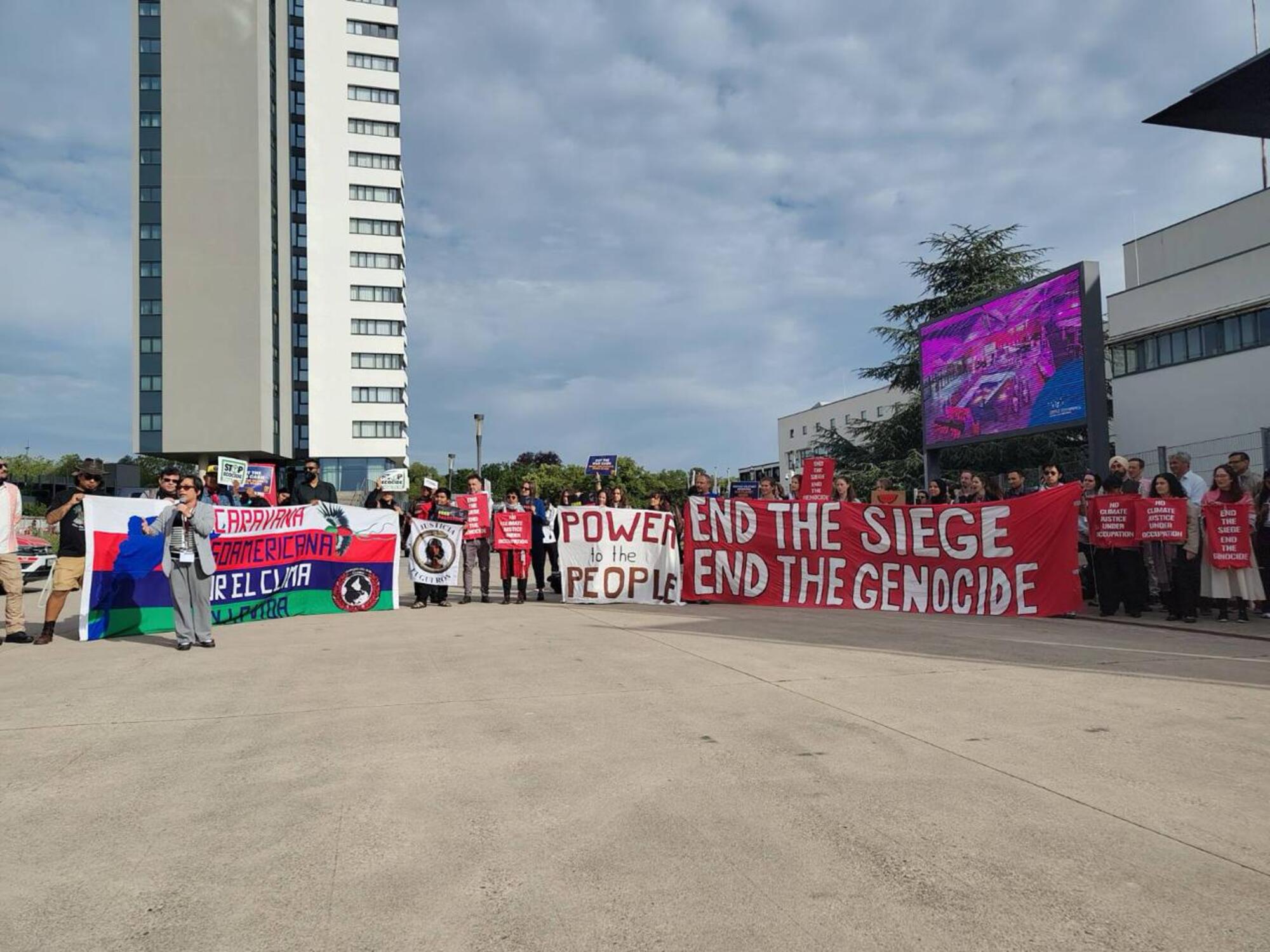 Protesta en Bonn (Alemania) en el contexto de la Convención de Naciones Unidas Contra el Cambio Climático (UNFCCC).