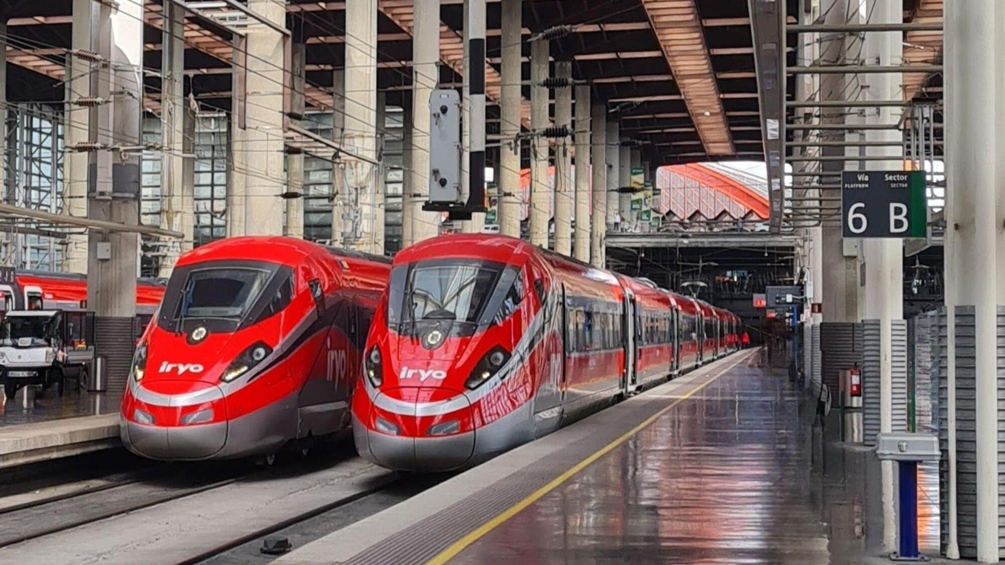 Trenes de Alta Velocidad de Iryo en la Estación de Atocha.