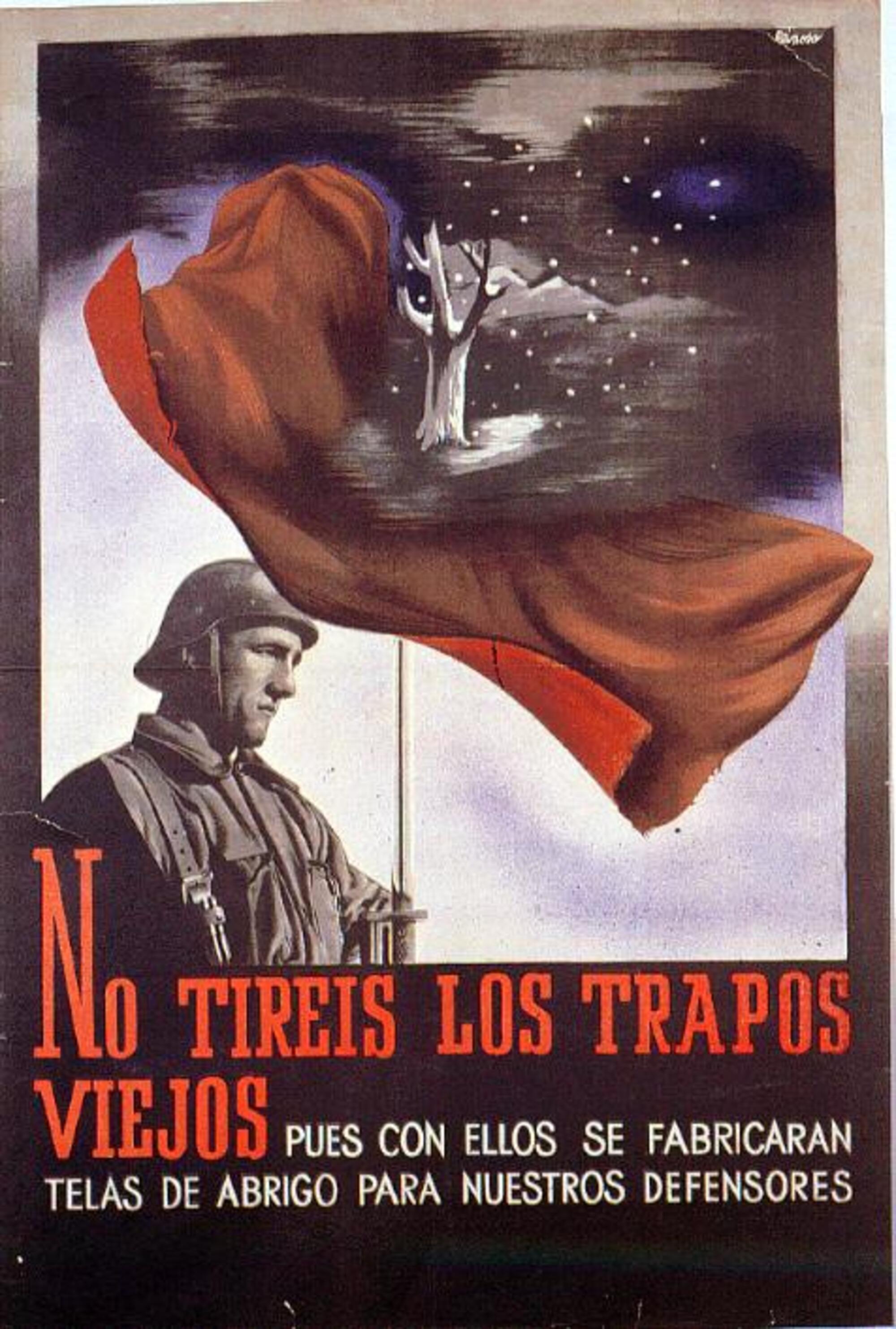 Cartel difundido para fabricar ropa de abrigo para los combatientes