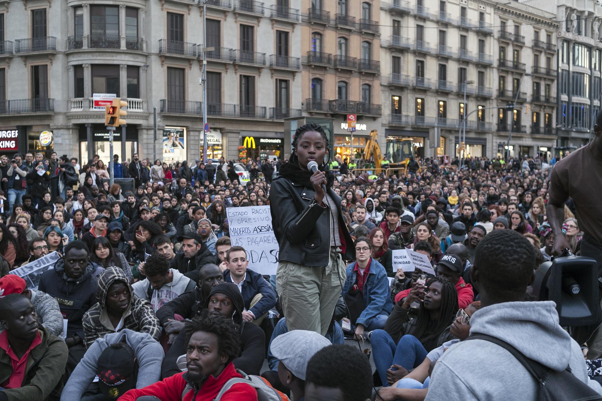 Manifiesto concentración Mame Mbaye Barcelona