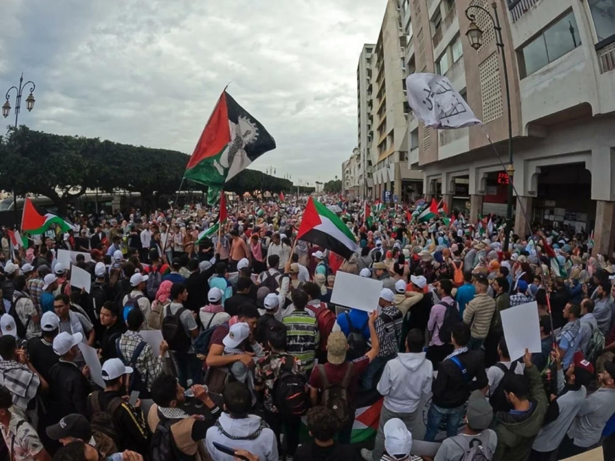 Manifestación Rabat apoyo Palestina