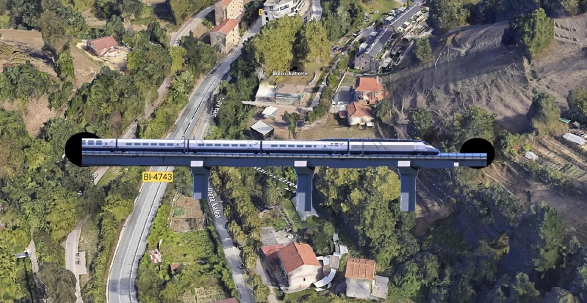 Viaducto proyectado en la Variante Sur Ferroviaria del Puerto de Bilbao