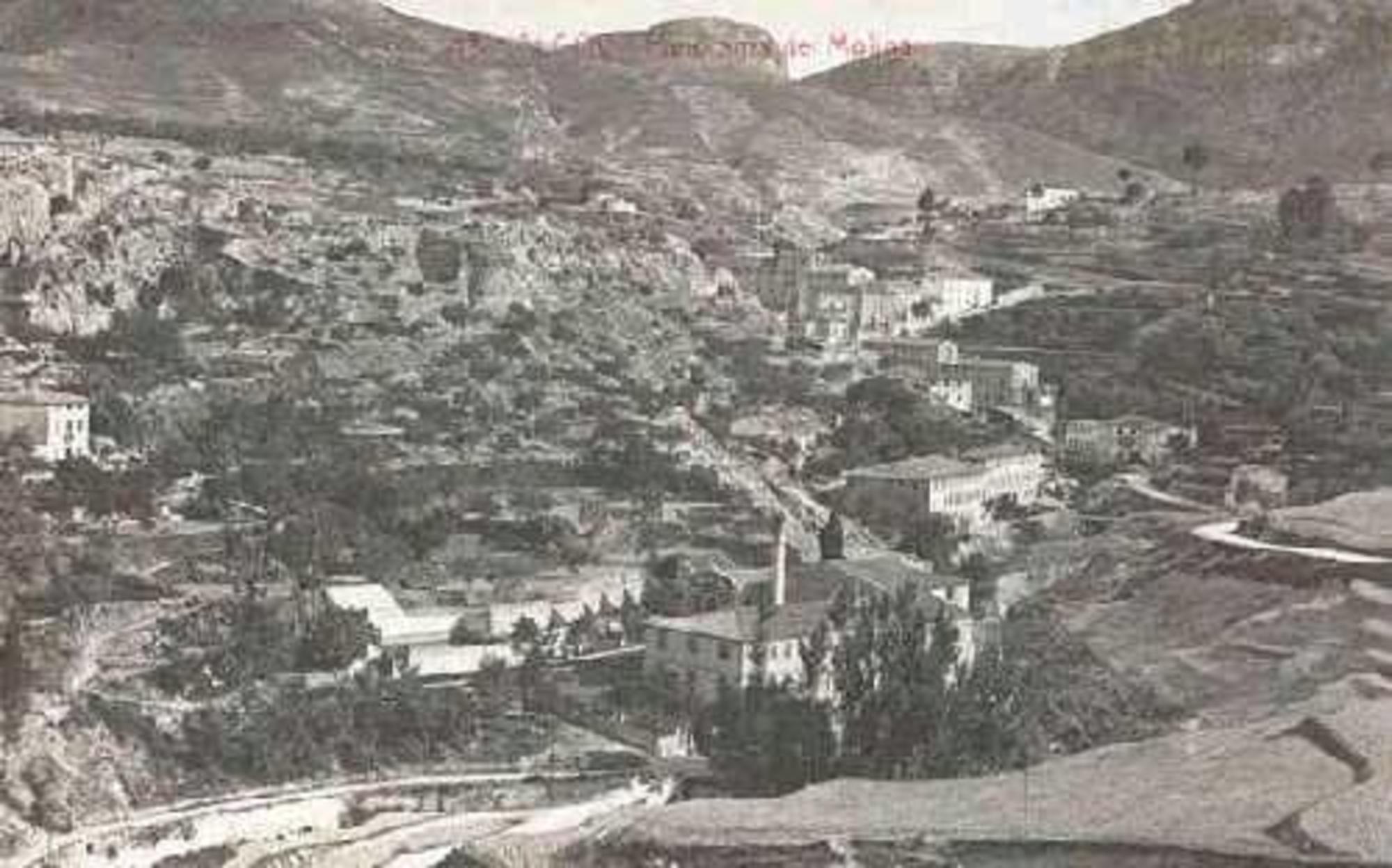 Vista de les fàbriques del Molinar d'Alcoi, el bressol industrial del País Valencià, a principis del segle XX.