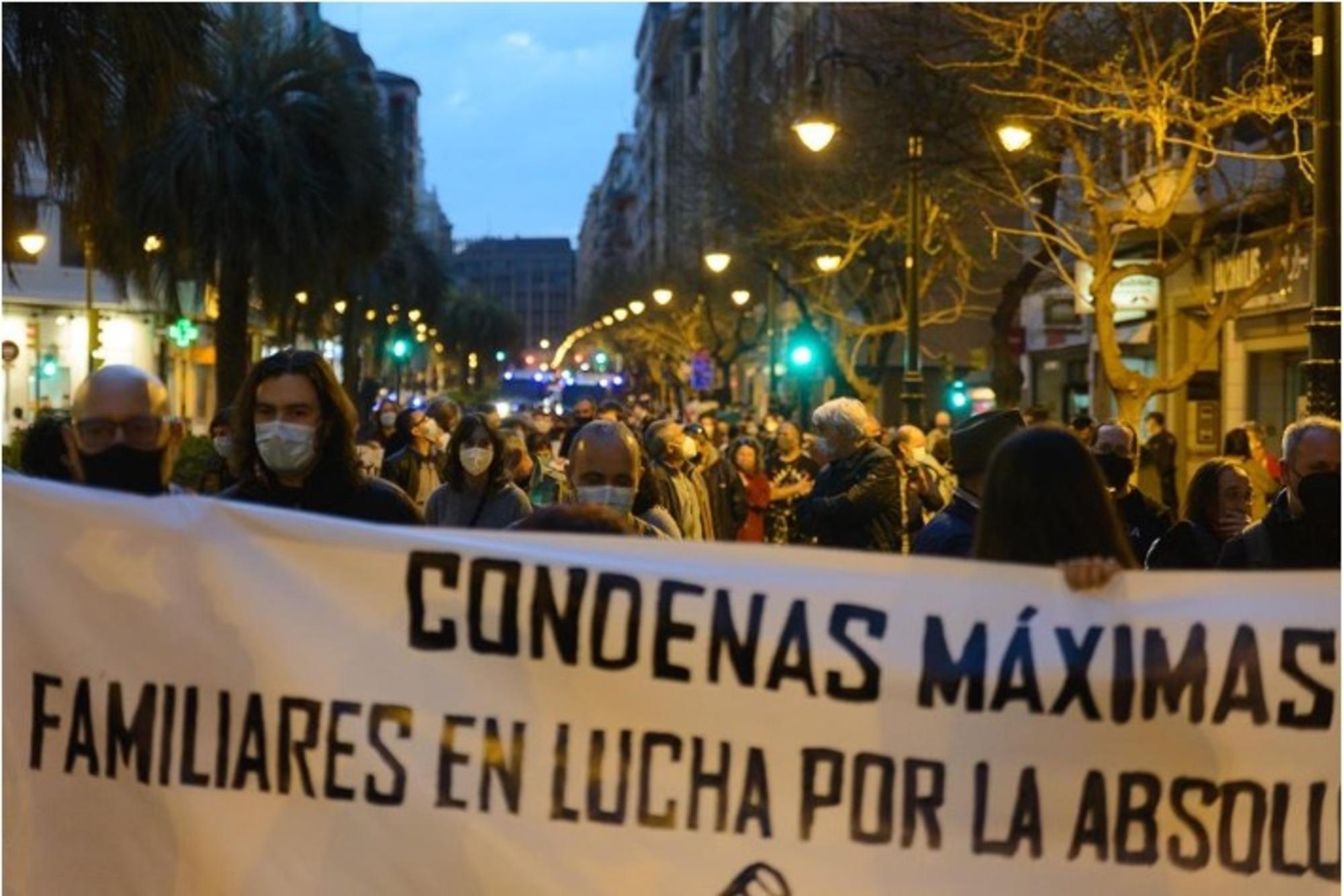 Una de las manifestaciones por la absolución de los 6 de Zaragoza
