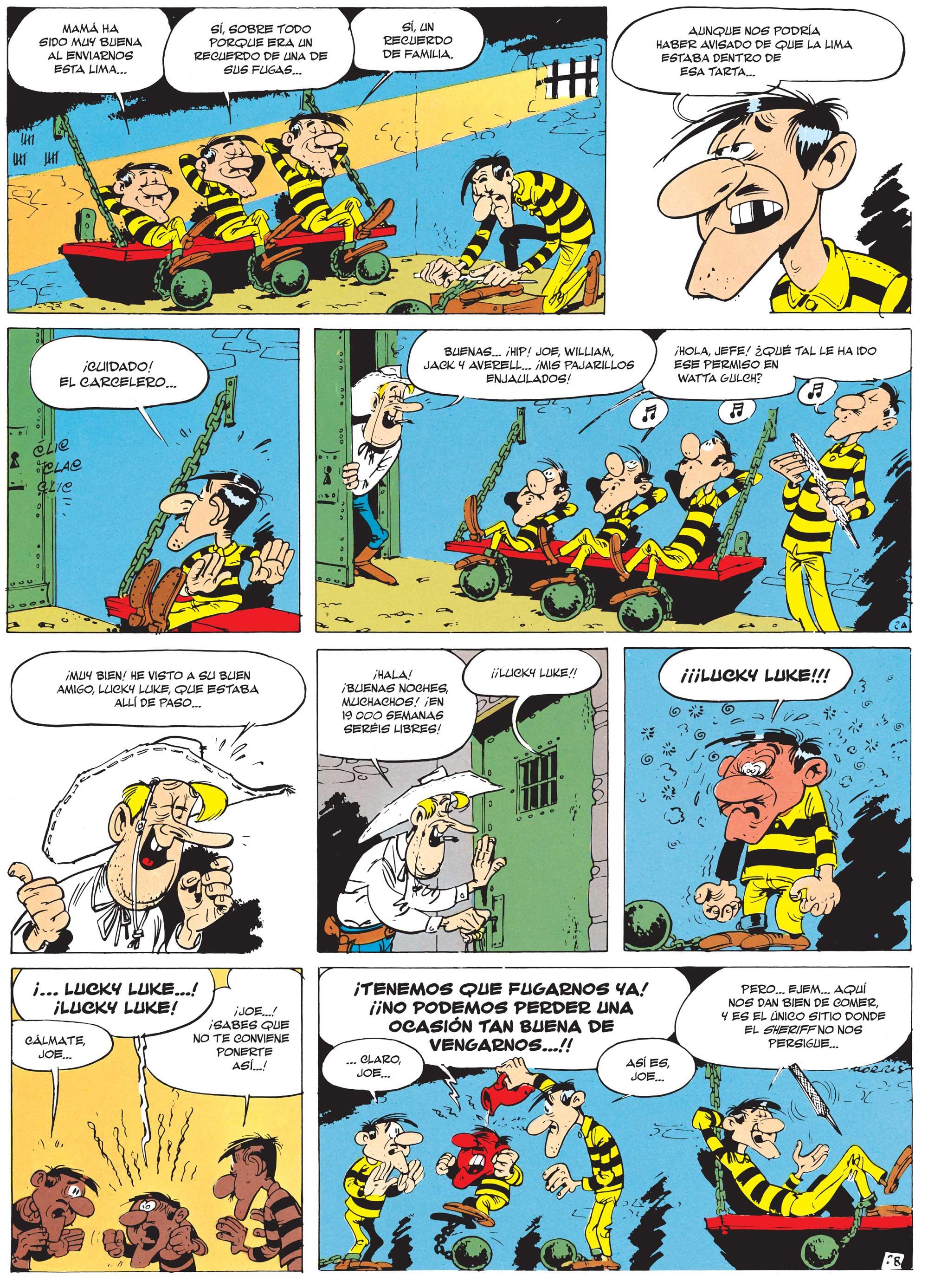 Página del cómic ‘Lucky Luke’ con los hermanos Dalton en prisión
