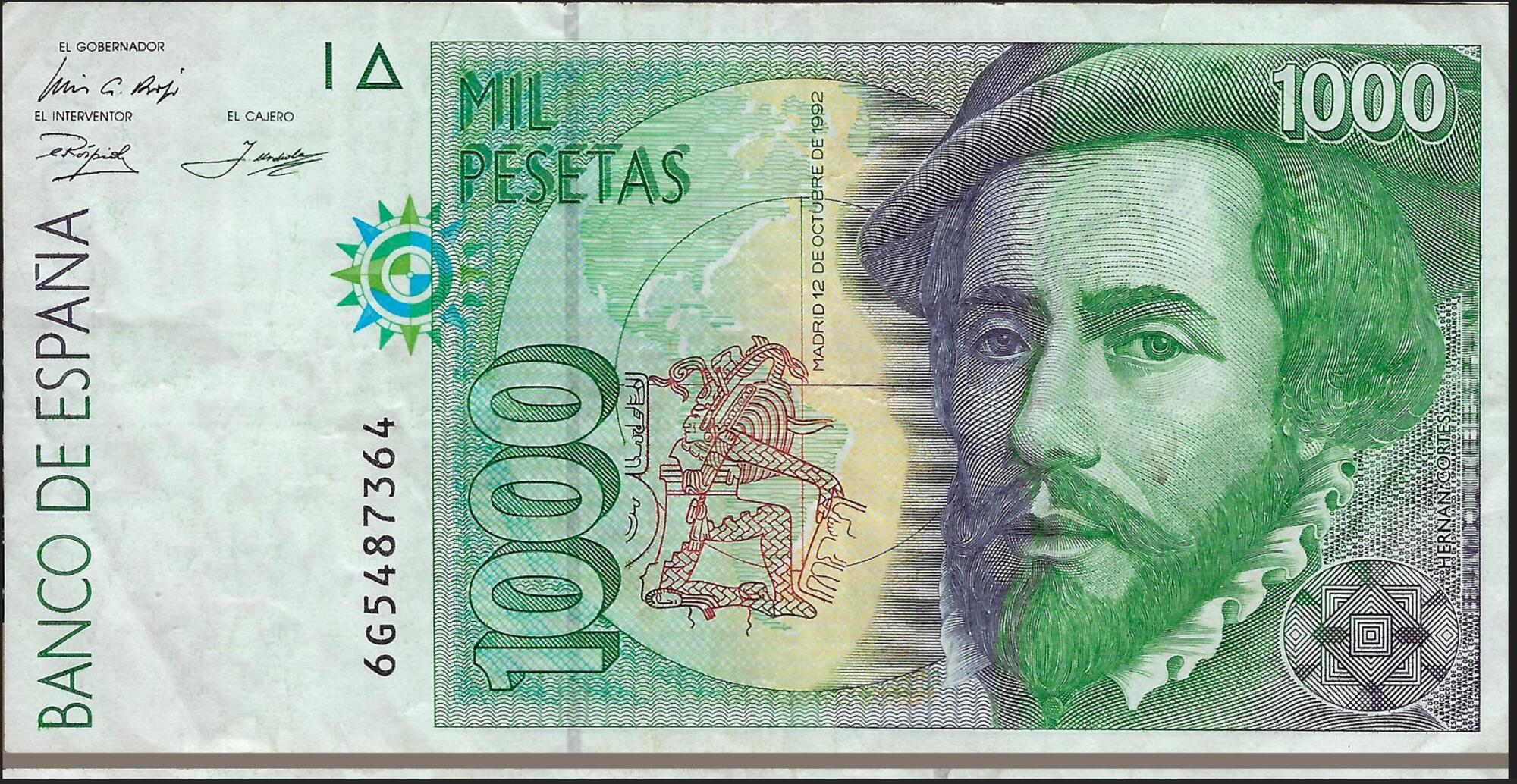 Billete 1992 Hernán Cortés