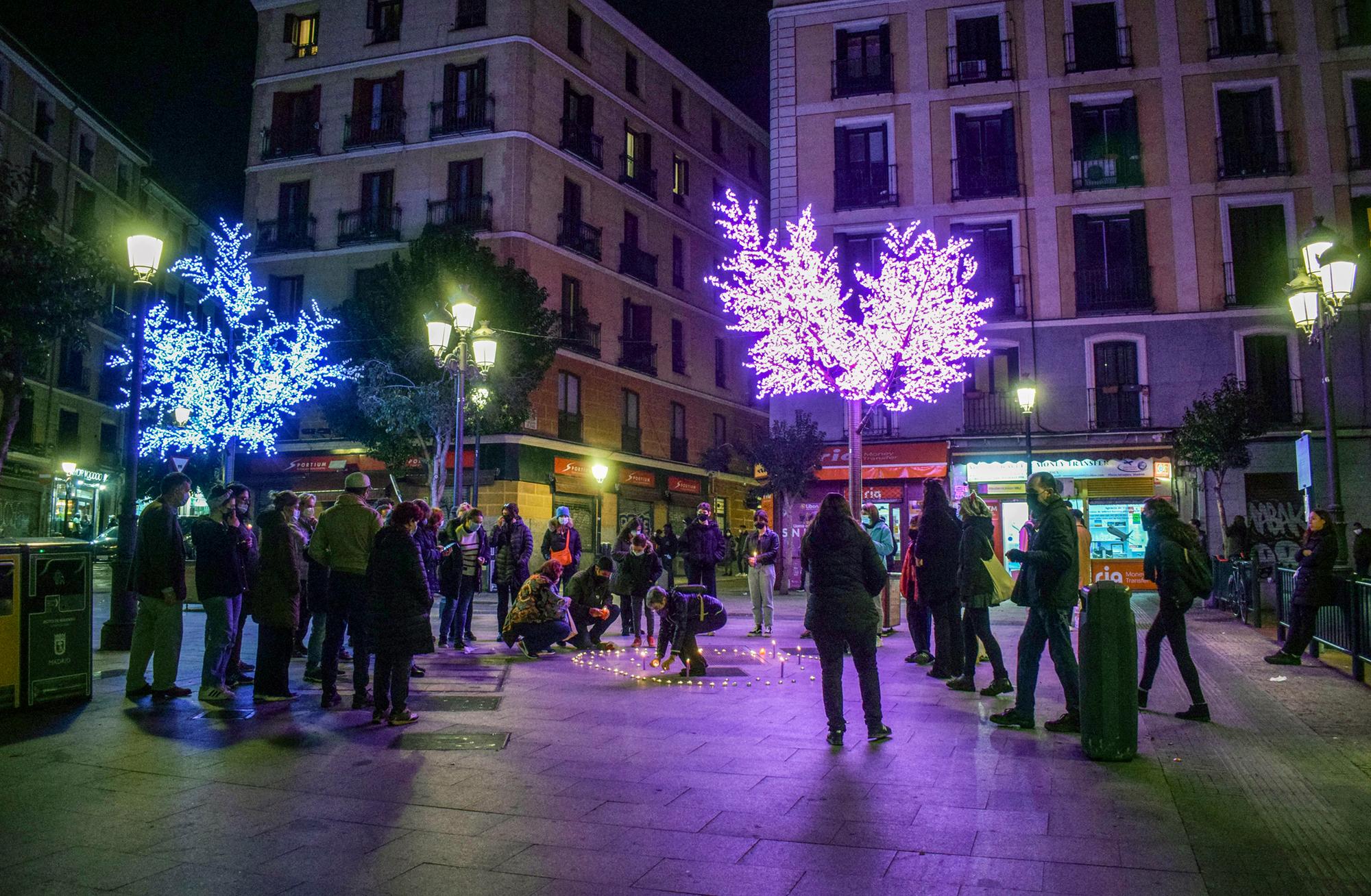 Concentración en Lavapiés en repulsa por el último asesinato machista 30 de diciembre violencia vicaria