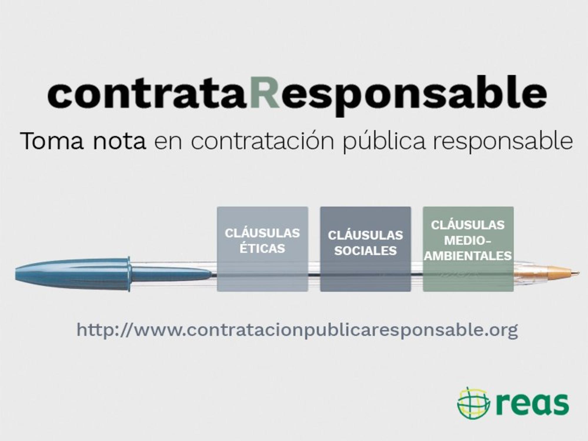 Cartel de la campaña de Contratación pública responsable
