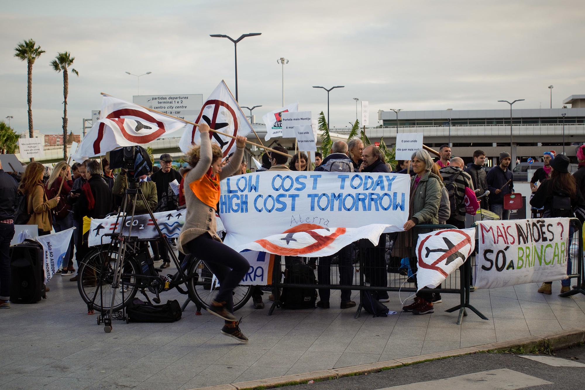 Protesta aeropuerto Lisboa