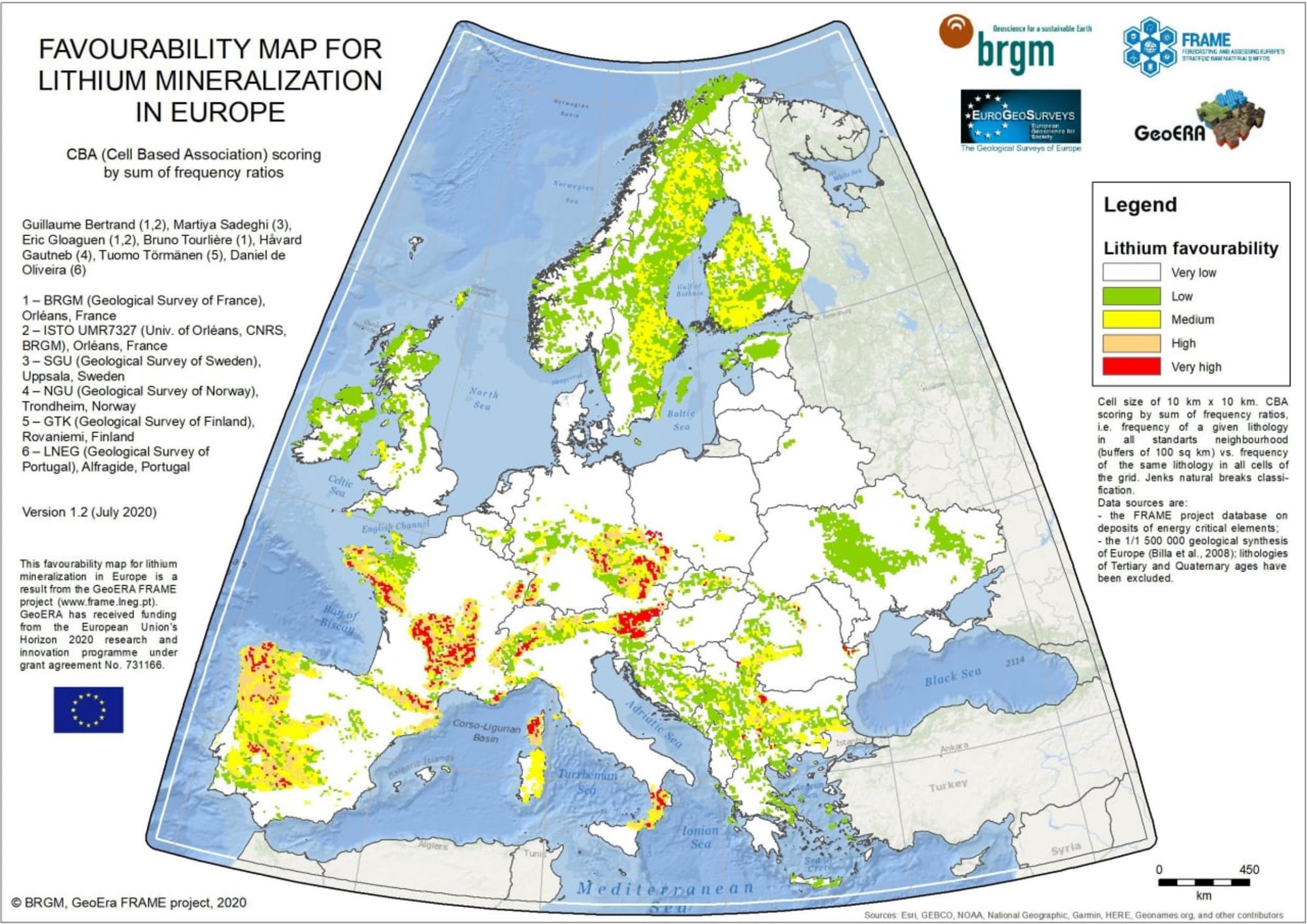 Concentración de litio en Europa 1