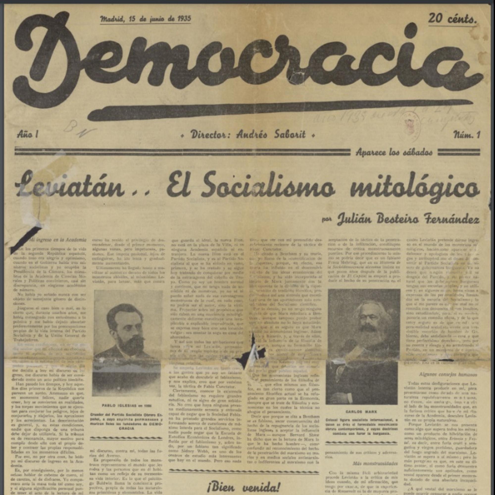 Periodico Democracia 1935