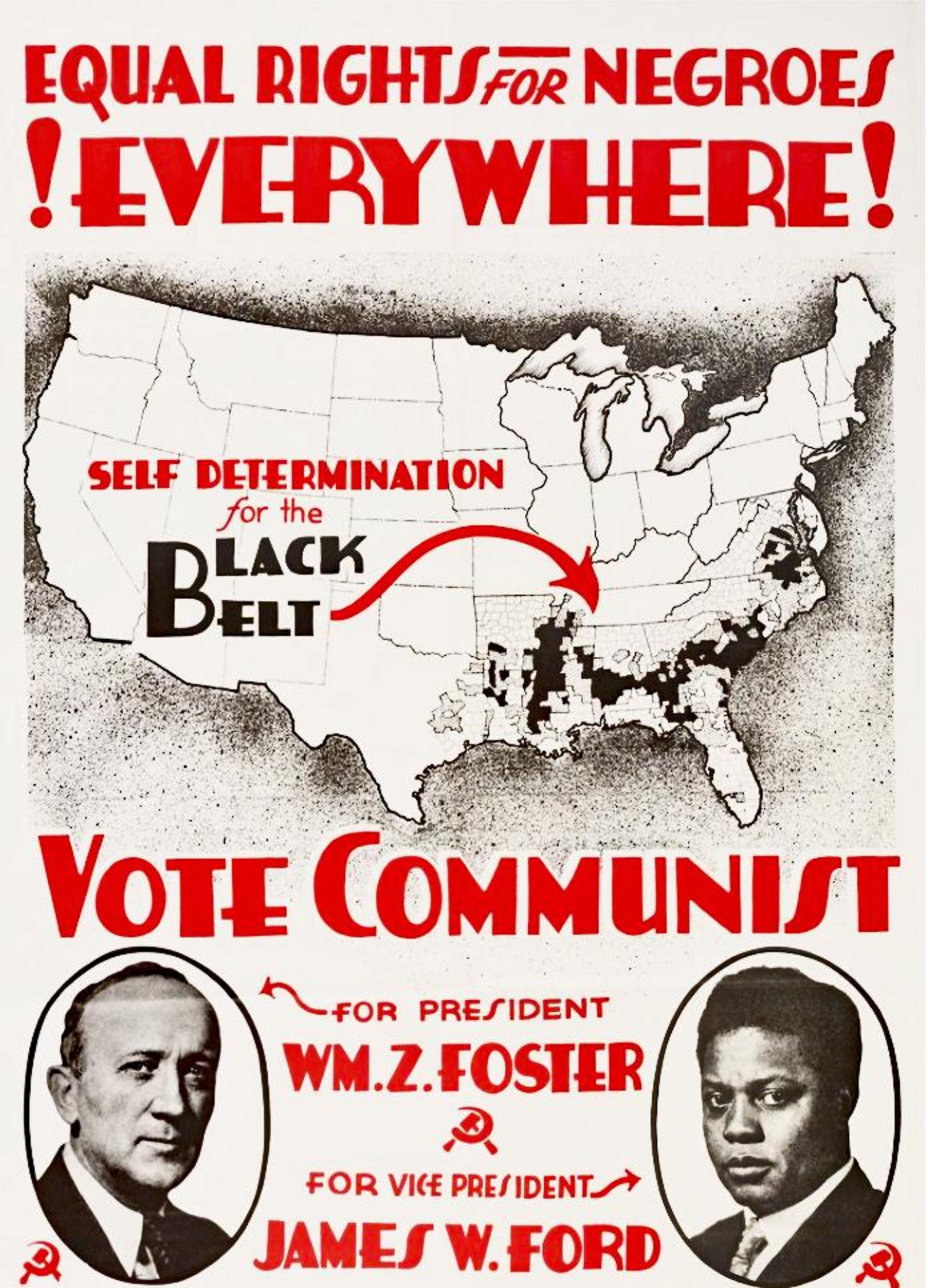 Cartel del Partido Comunista de Estados Unidos por la autodeterminación del pueblo negro