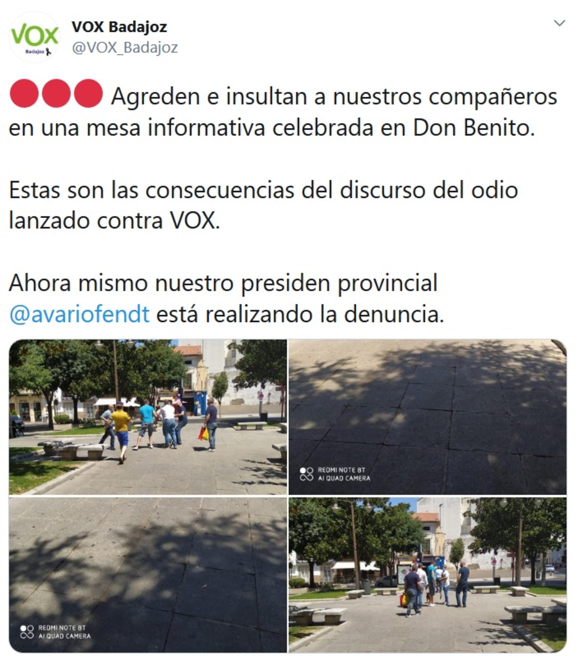 VOX Badajoz tuit