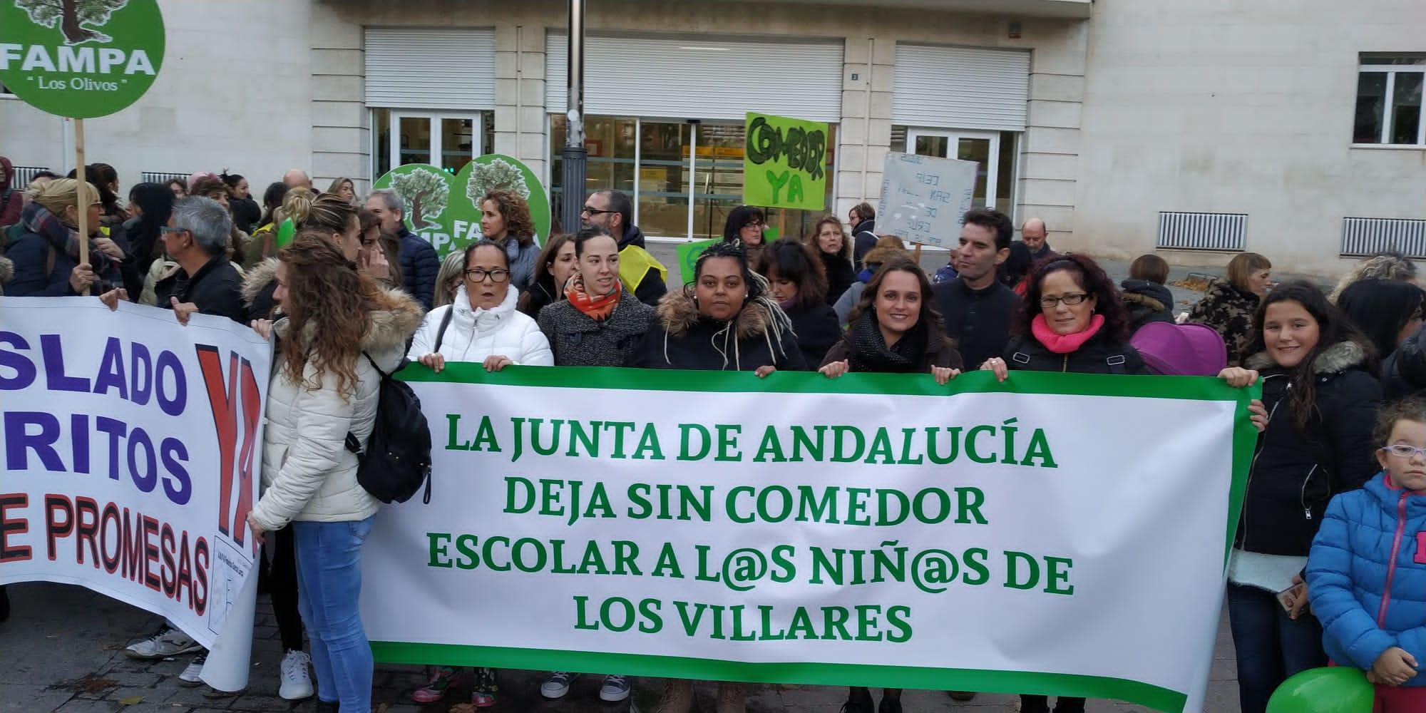 Manifestación cierre comedores escolares Jaén