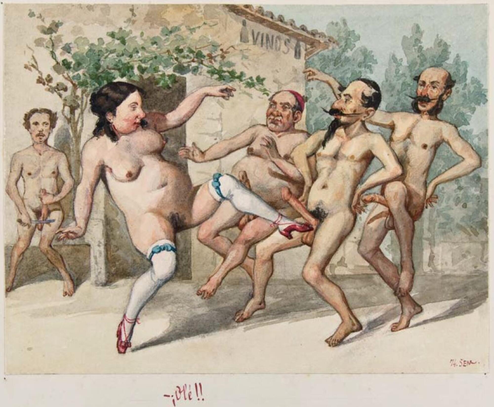 Los borbones en pelota, Acuarela 74