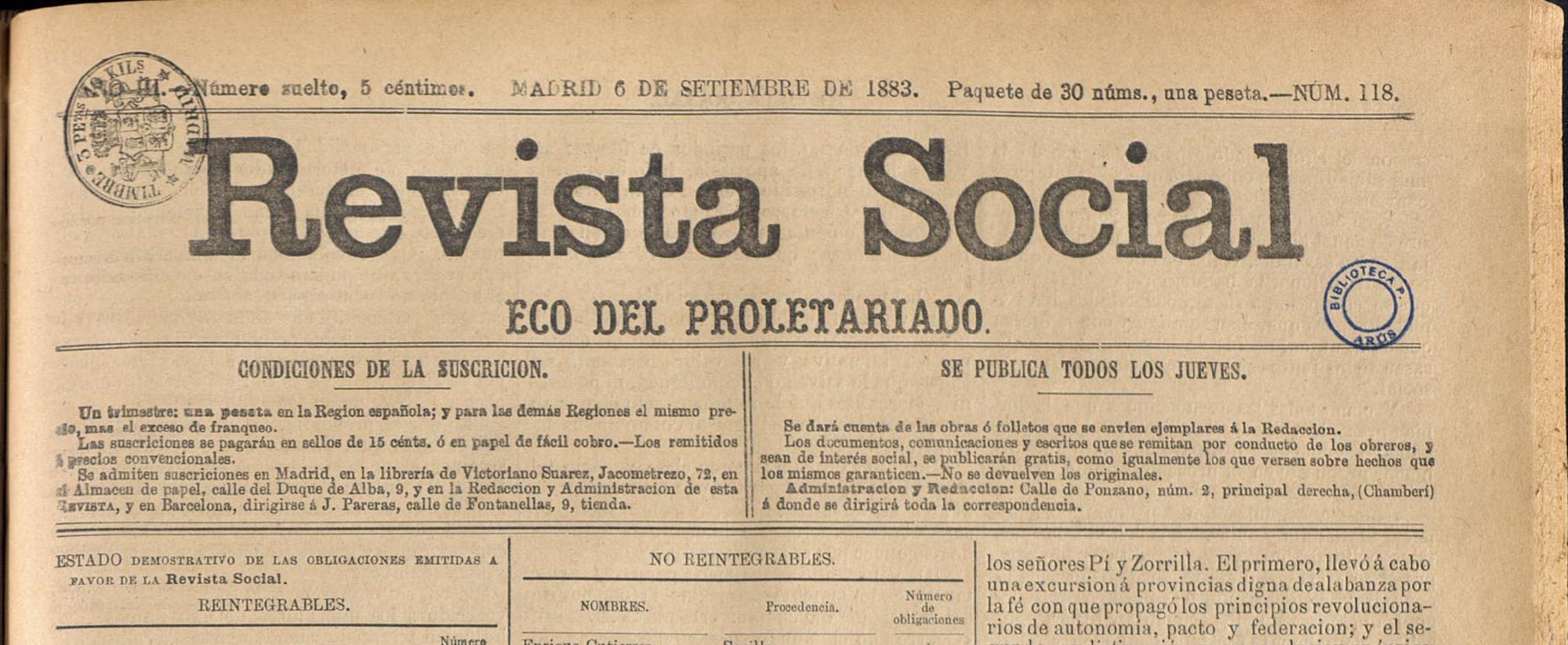 La Revista Social, 6-9-1883