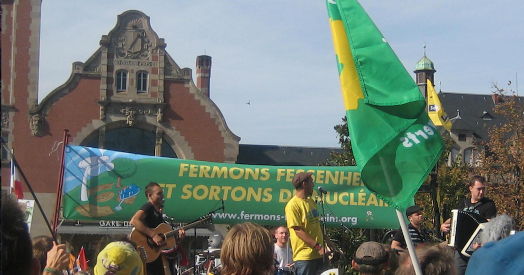 Concierto-manifestación por el cierre de Fessenheim, en Francia. Fuente: Beyond Nuclear.