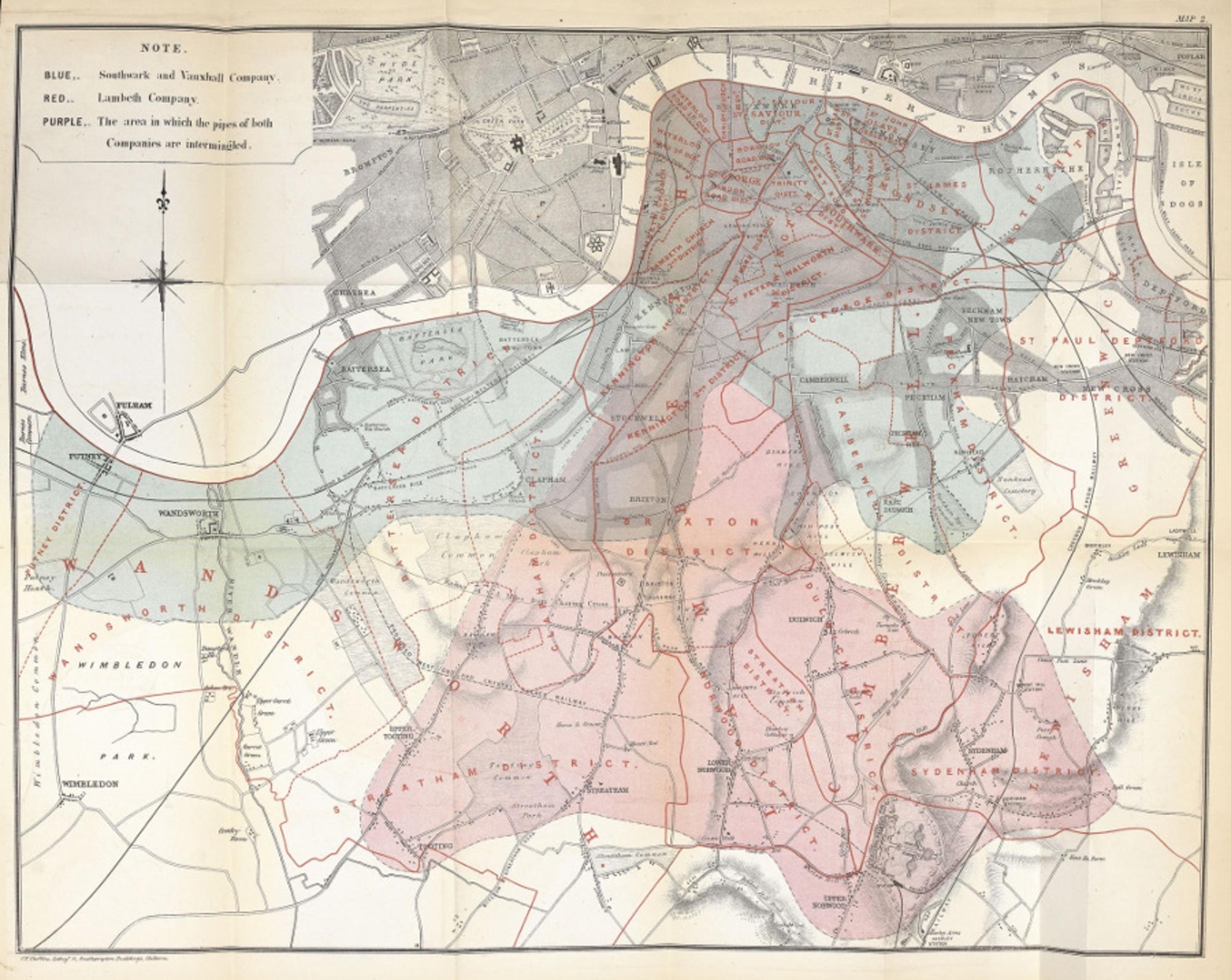 Mapeo del brote de cólera en Londres por John Snow