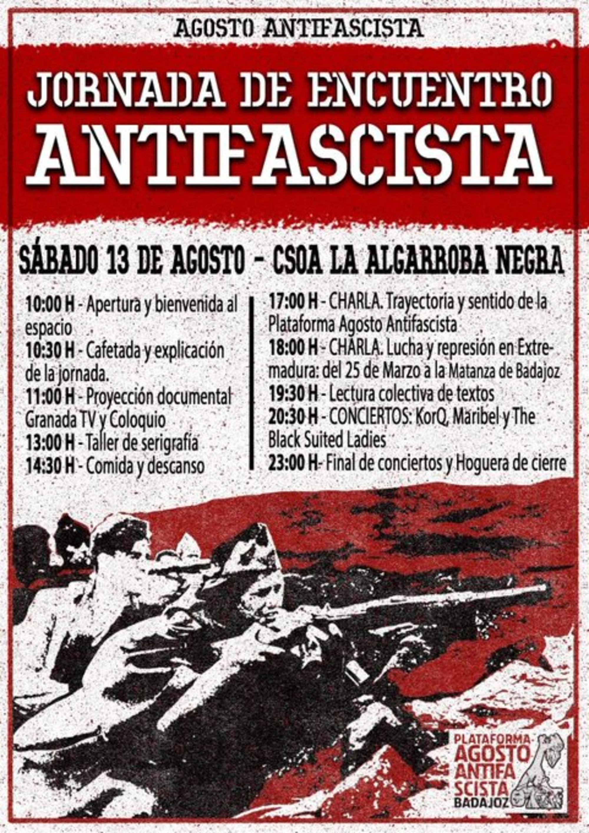 Jornadas agosto antifascista Badajoz
