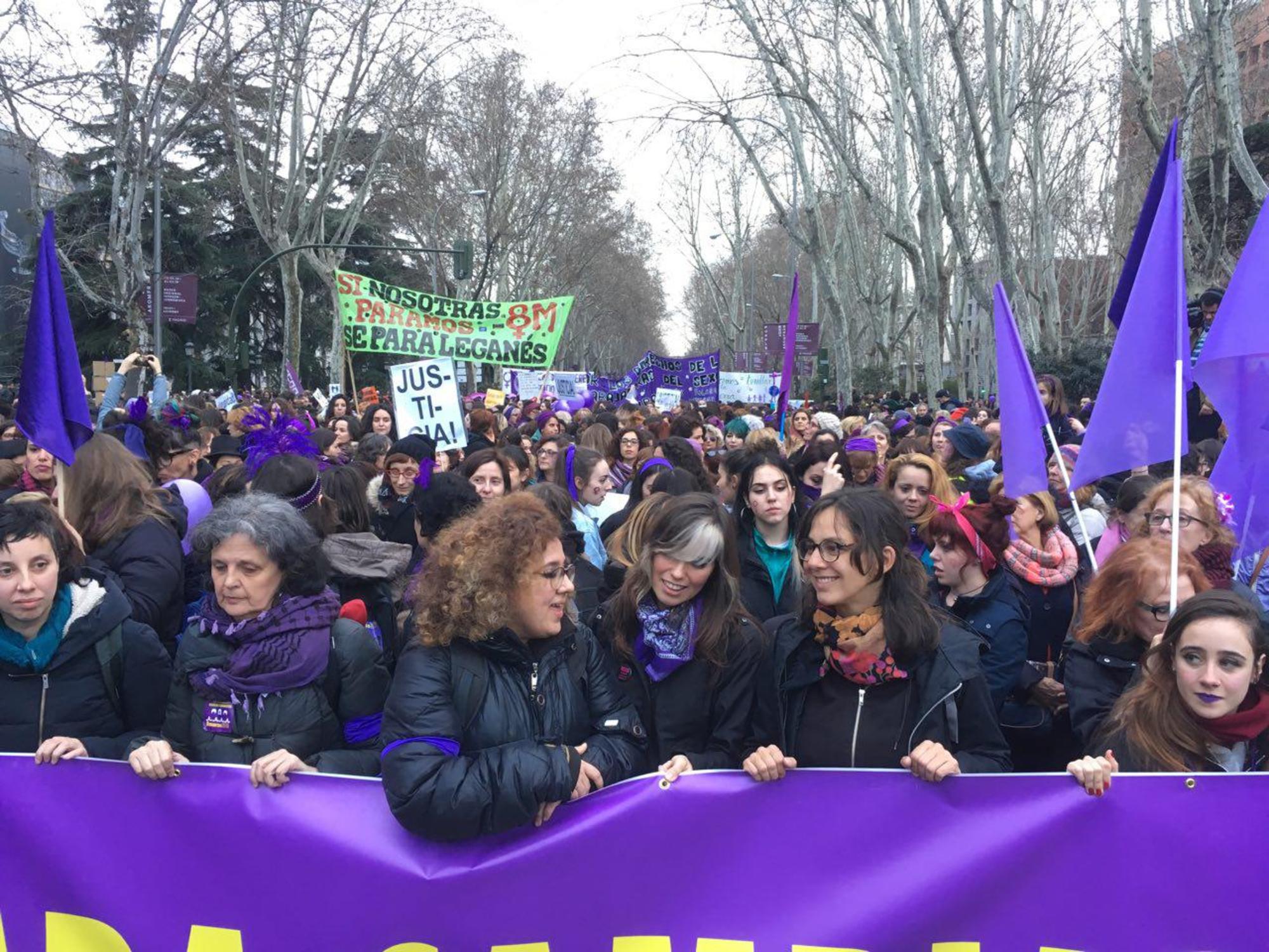 Cabecera de la manifestación en Neptuno