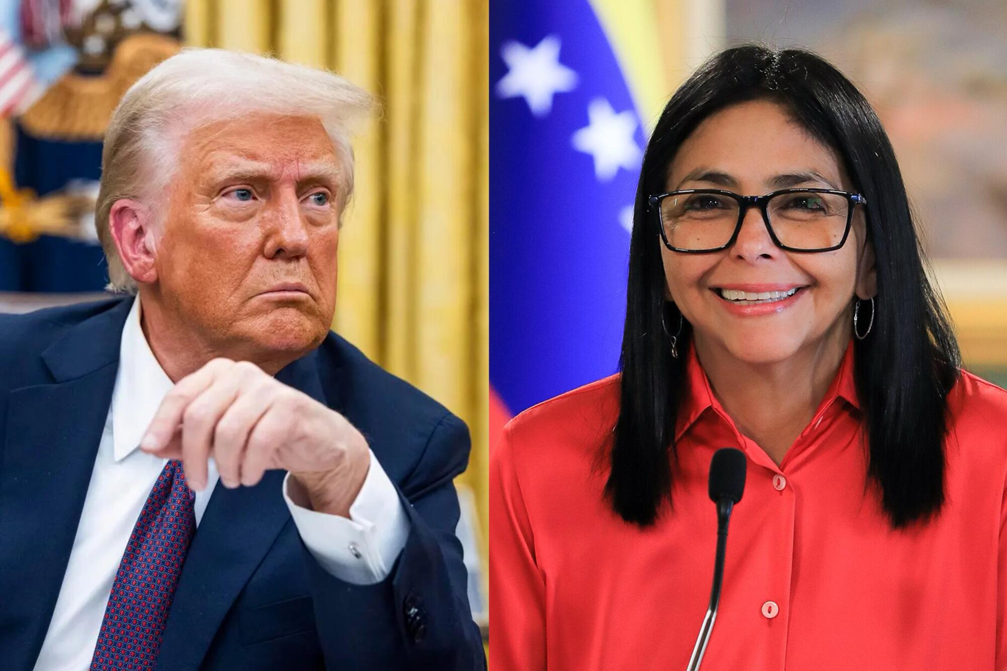 Donald Trump y Delcy Rodríguez