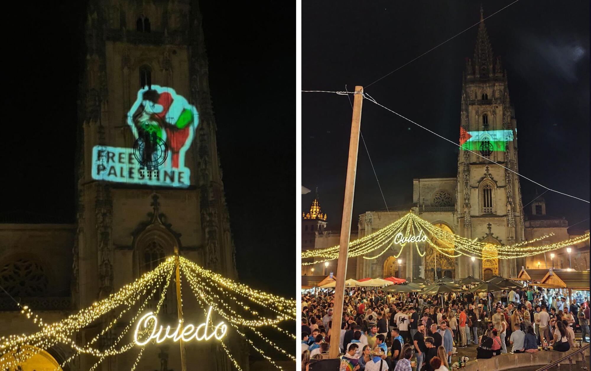 Acción en la Catedral de Oviedo en las fiestas de la ciudad el 20 de septiembre.