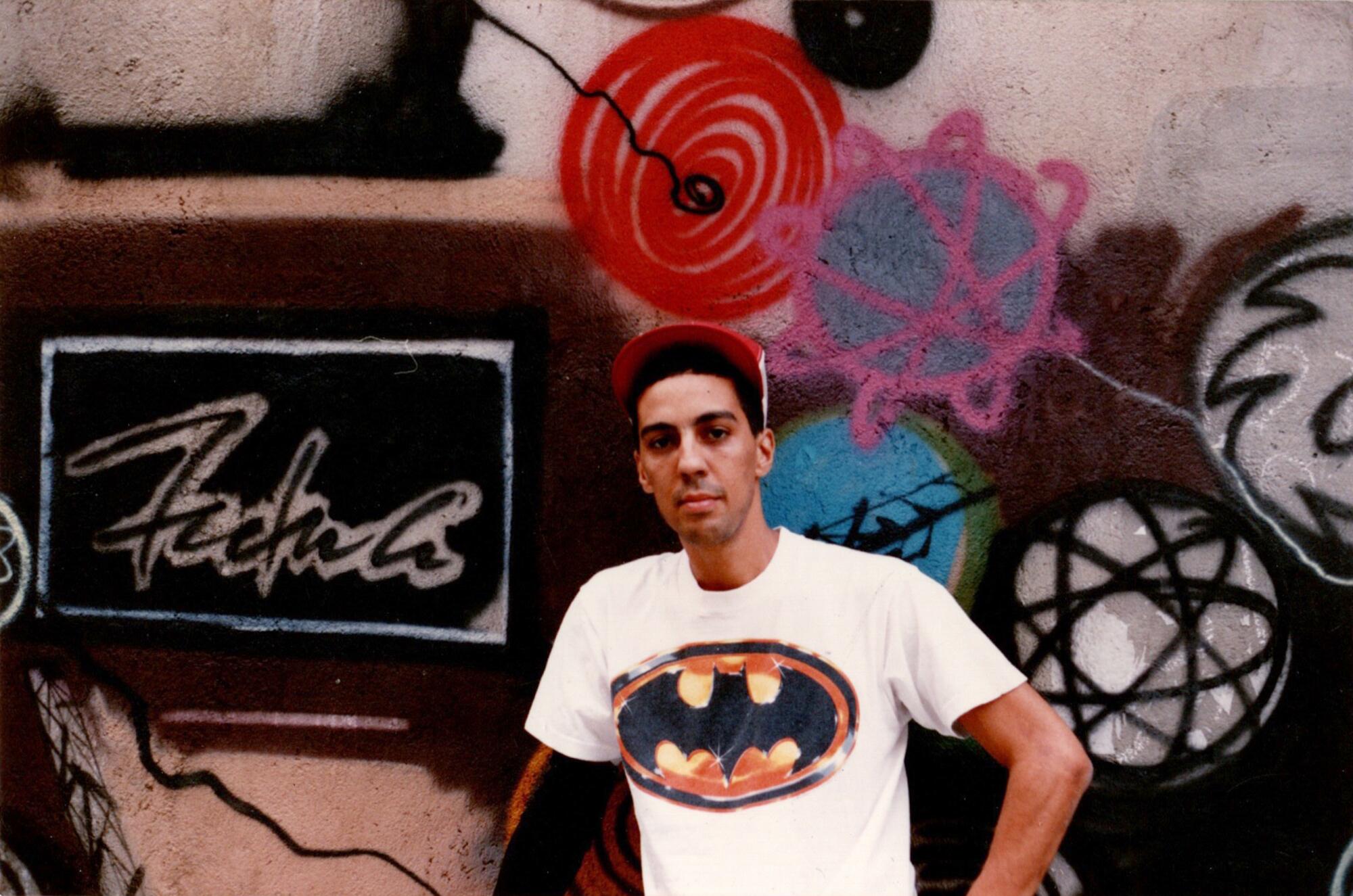 El artista Futura 2000, en Barcelona en el año 1992