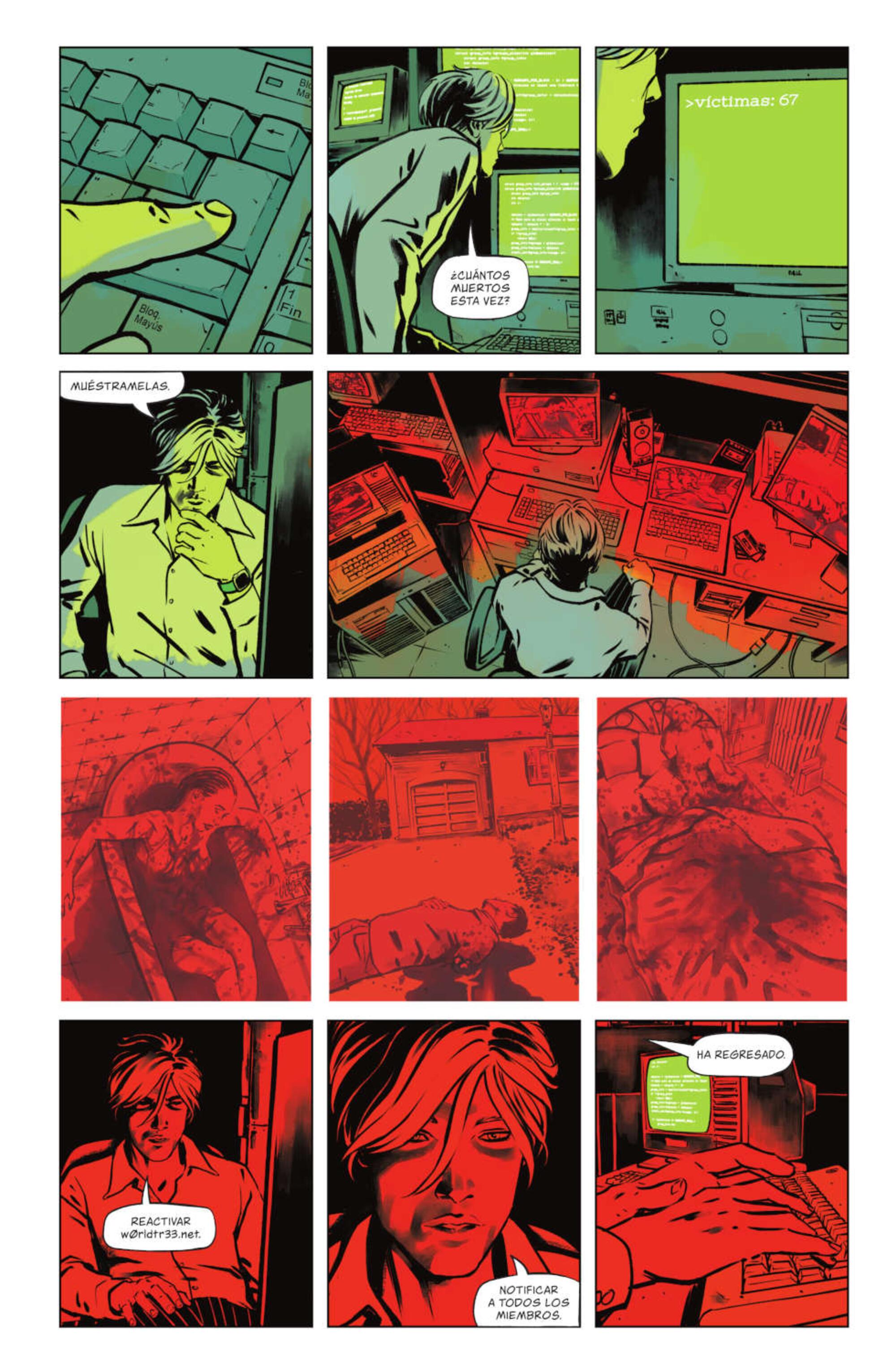 Página del cómic ‘W0rldtr33’ dibujada por Fernando Blanco