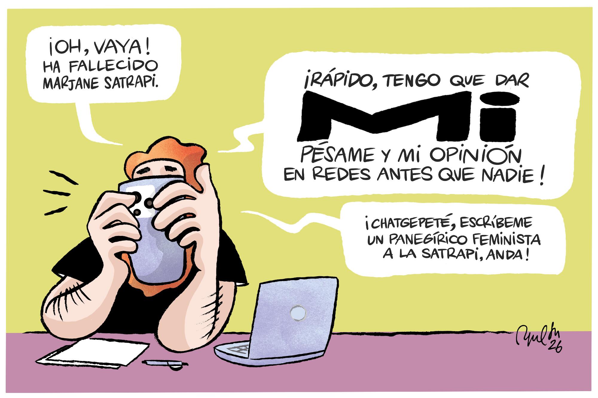 Viñeta de Raquel Gu sobre Marjane Satrapi