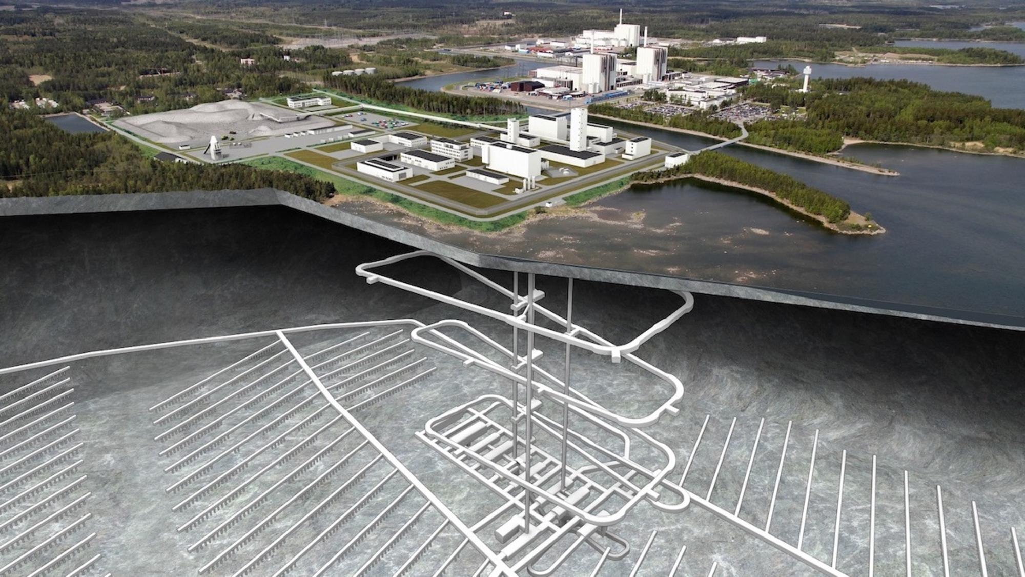 Esquema del plan de depósito geológico profundo de residuos nucleares de Forsmark. Fuente: Beyond Nuclear International