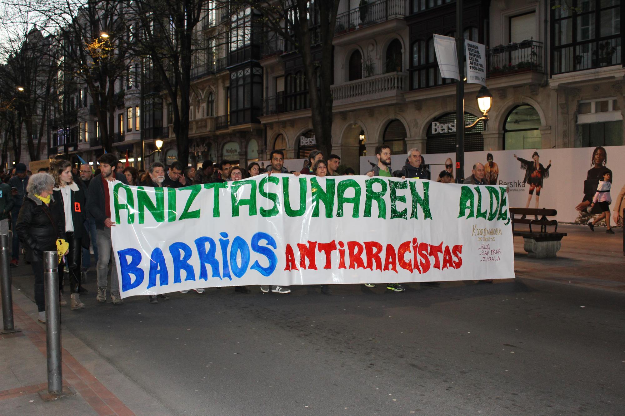Manifestación contra el racismo en Bilbao.